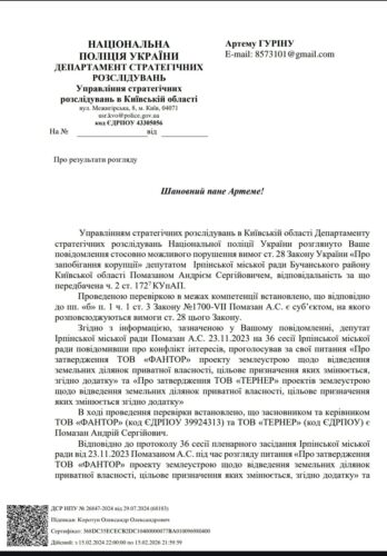 Конфлікт інтересів: депутат Помазан – однопартієць екс-мера Ірпеня Карплюка – двічі голосував за свої фірми